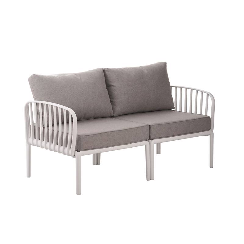 Christopher Knight Home - Afra 3-Piece Modern Patio Conversation Set with Waterproof Cushions