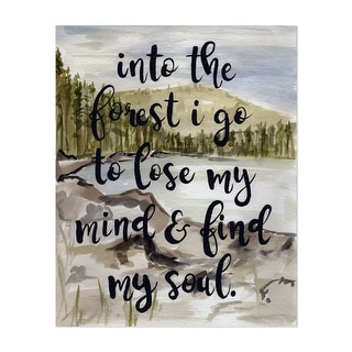 Into The Forest I Go Painting Nature Quotes Sayings Art Print/Poster