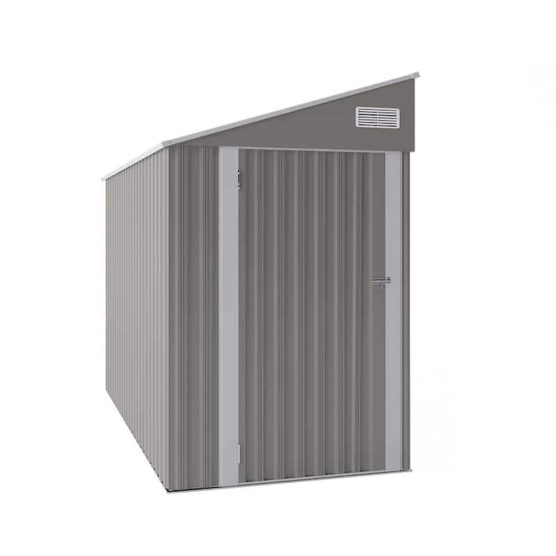 4*8FT Storage Shed, Single Hinge Door, Solid Structural Design, Good Ventilation, Surface With Protective Film