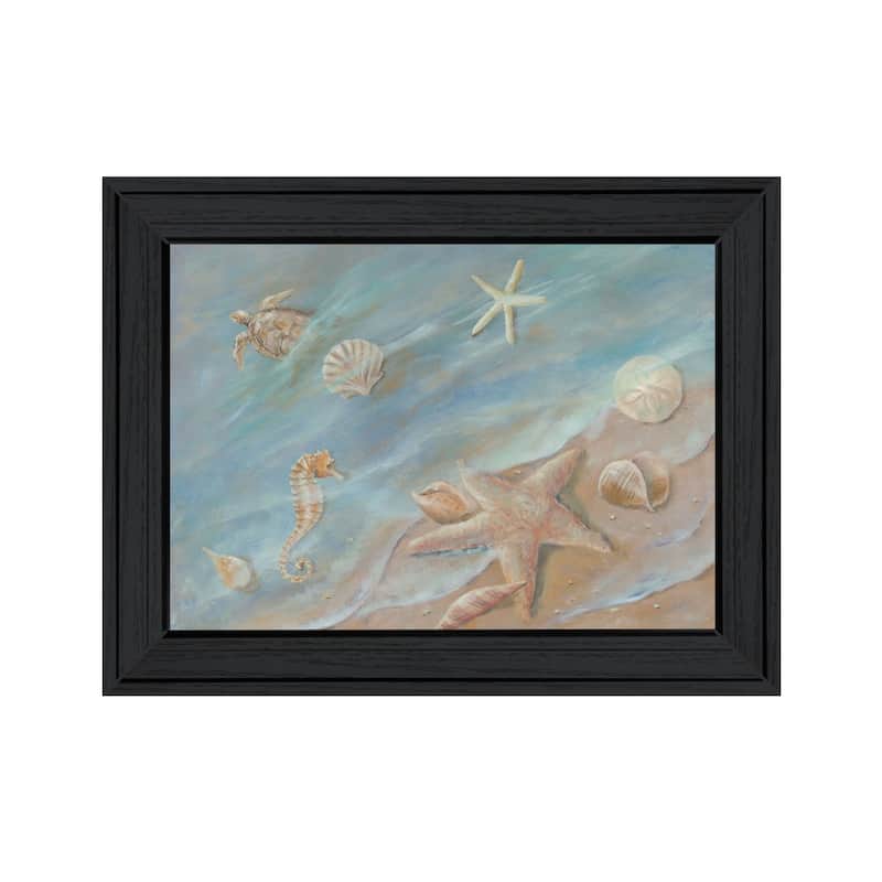 TrendyDecor4U Contemporary "Seashore Star I" Framed Print Wall Art - Charcoal