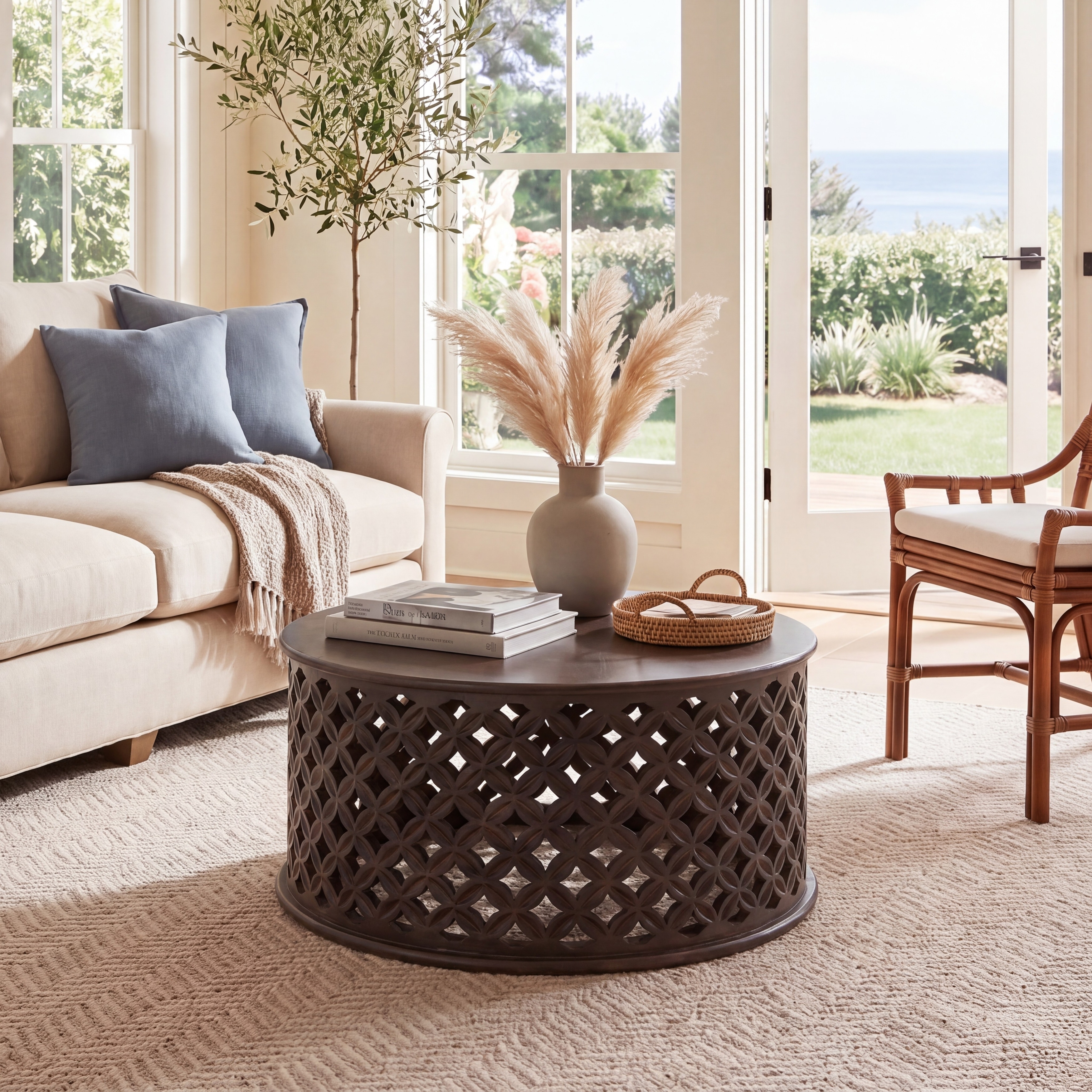 SAFAVIEH Antkea Round Coffee Table - 35" L x 35" D x 16" H - 35Wx35Dx16H