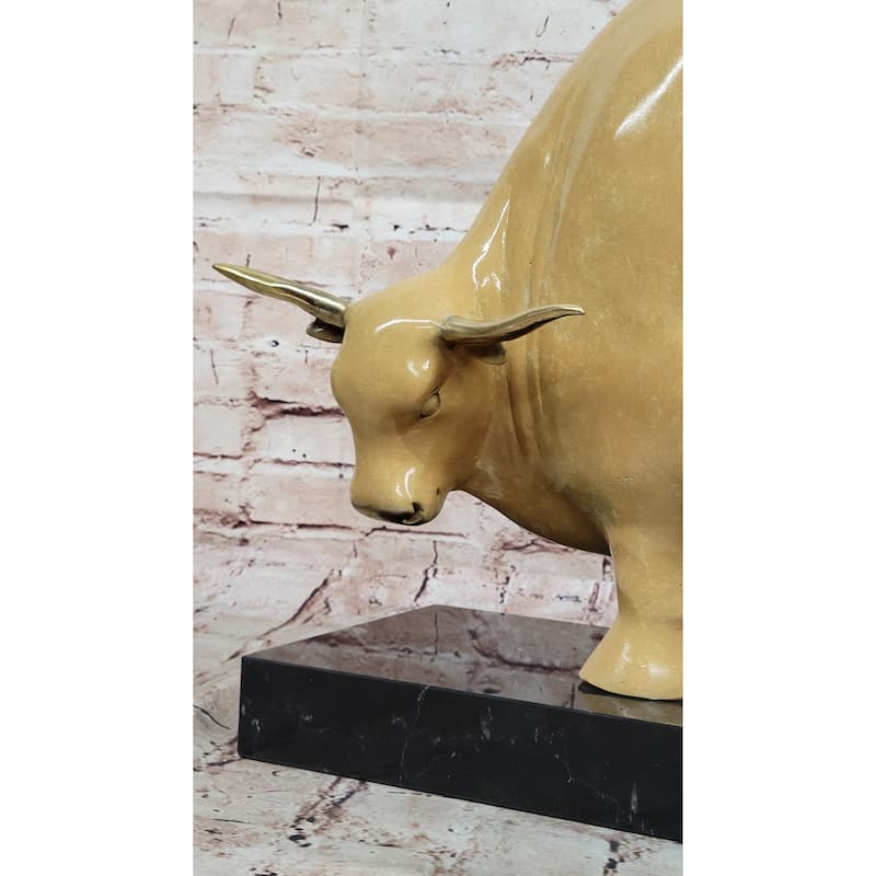 Bronze Imitative Bull Statue Modern Abstract Farmhouse Sculpture Decor