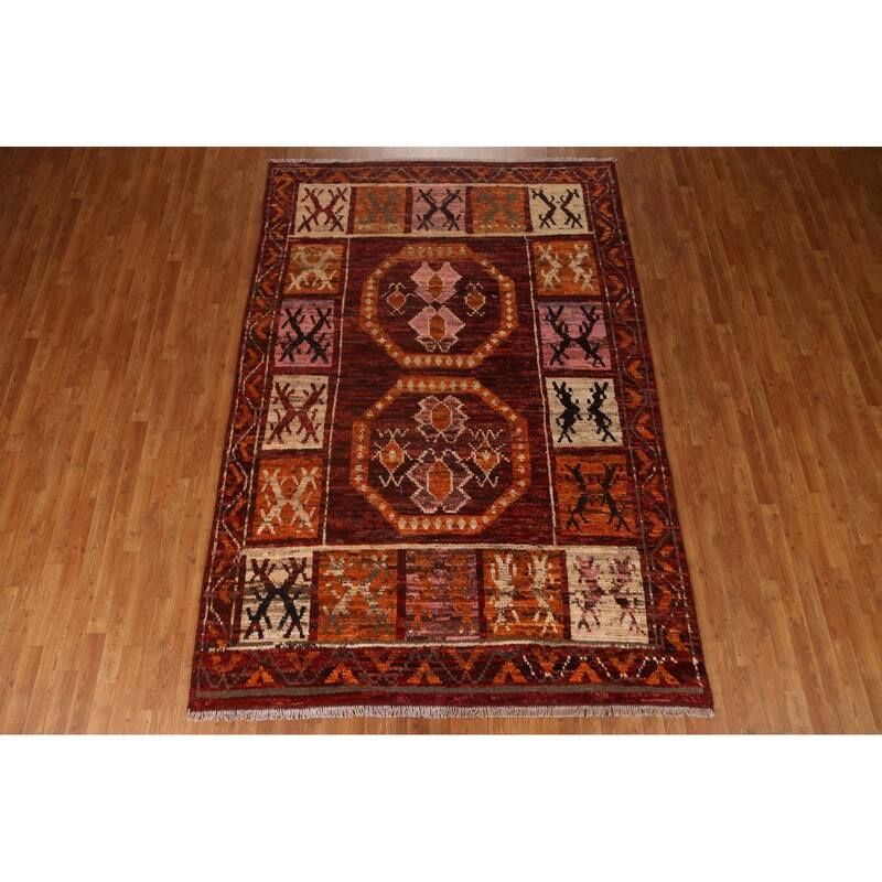 Tribal Geometric Moroccan Oriental Area Rug Hand-knotted Wool Carpet - 6'9" x 10'0"