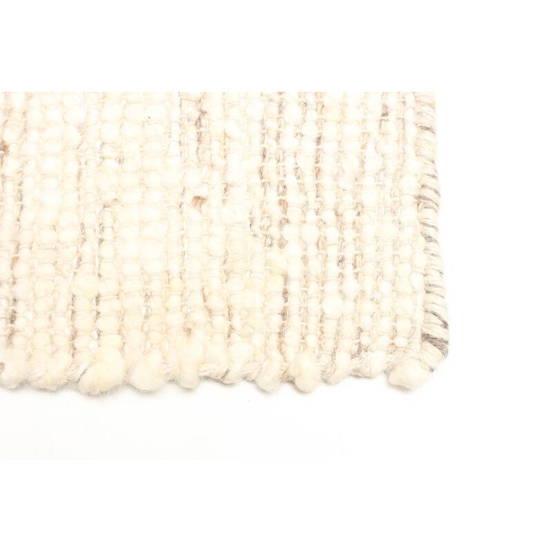 ECARPETGALLERY Braid weave Sienna Cream Wool Rug - 4'11 x 8'1