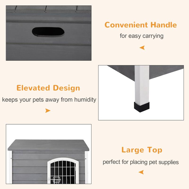 Wooden Decorative Dog Cage Dog Kennel with Lock Small Dog House with Openable Top Removable Bottom Dog Room