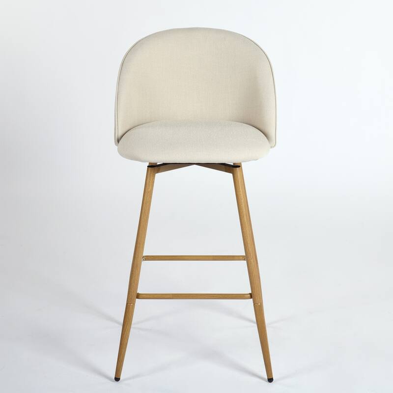 Homy Casa Set of 2 Upholstered Counter Stools with Curved Back and Metal Legs for Kitchen Islands,Breakfast Bars - N/A