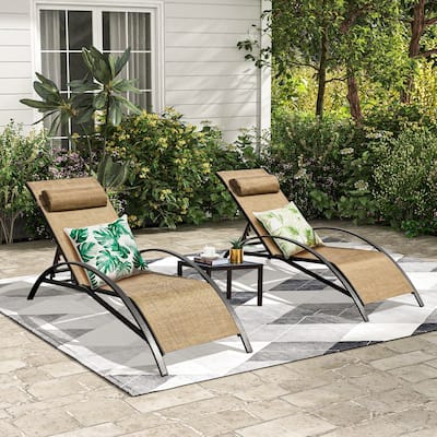 EROMMY Outdoor Patio Lounge Chair, Adjustable Recliner Outdoor Lounge Chairs, Multiple Colors Available