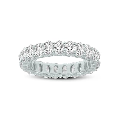Marquee Jewels Oval Lab Grown Diamond Eternity Band in 14K White Gold (8 Carat TW)