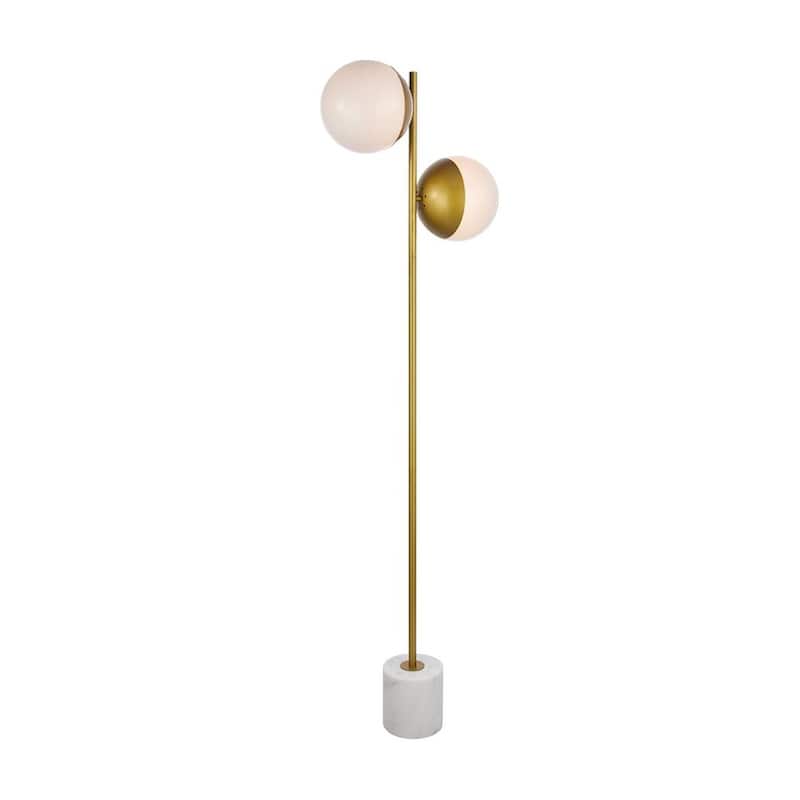 2-Light Floor Lamp with Frosted White Glass