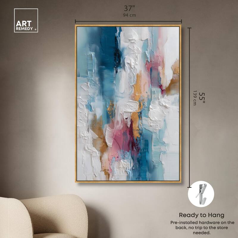 Petal Pink and Ocean Blue I Canvas by Art Remedy