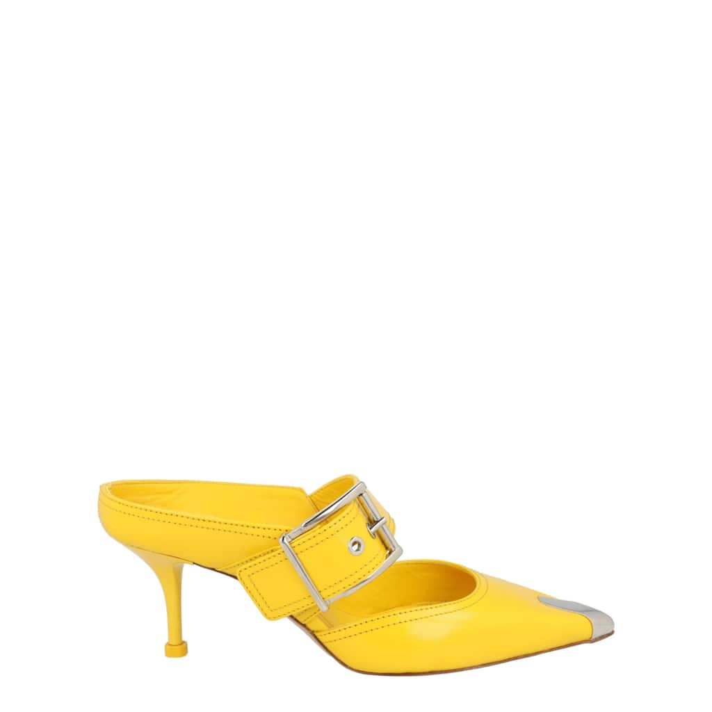 Alexander McQueen Buckle Leather Mules