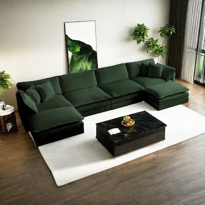Cloud Chenille Upholstered Modular Sectional Sofa with DIY Combination Design