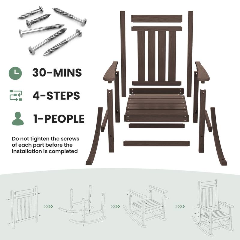 Modern High-Back Rocking Adirondack Chair All Weather