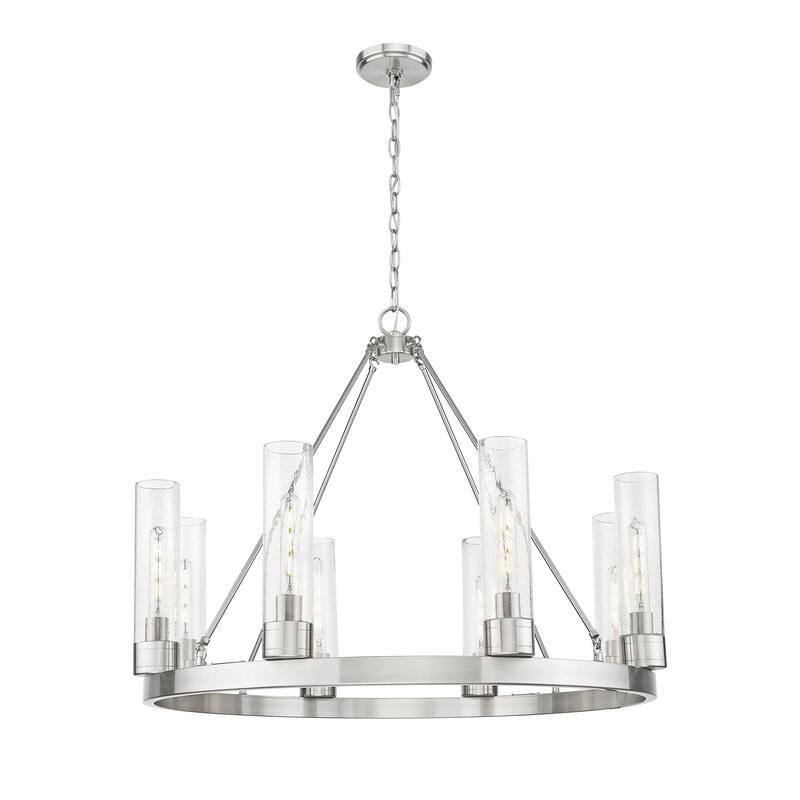 Innovations Lighting Downtown Urban - Boreas - 6 Light 36" Chandelier with 11" Shades - Satin Nickel/Seedy