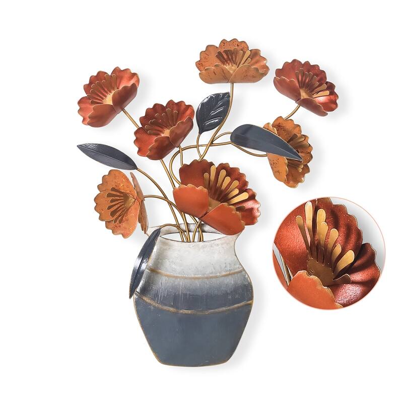 Adeco Metal Flower Wall Decor