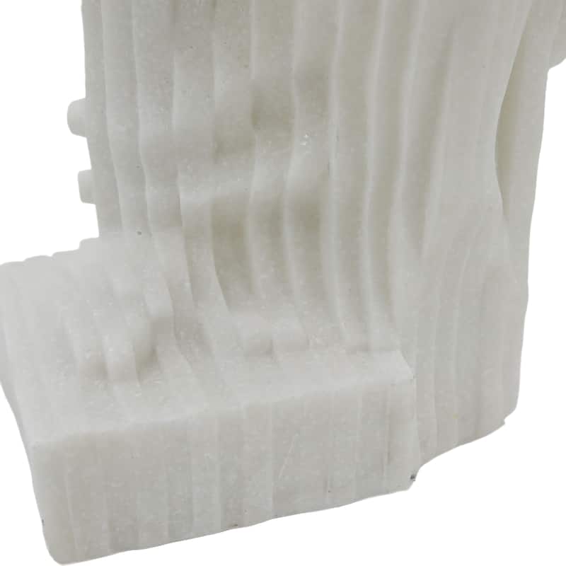 Sagebrook Home 25-inch Arden Oversized Quartz Resin Floor Statuary - Elegant White Home Decor Sculpture - 7" x 7" x 25"