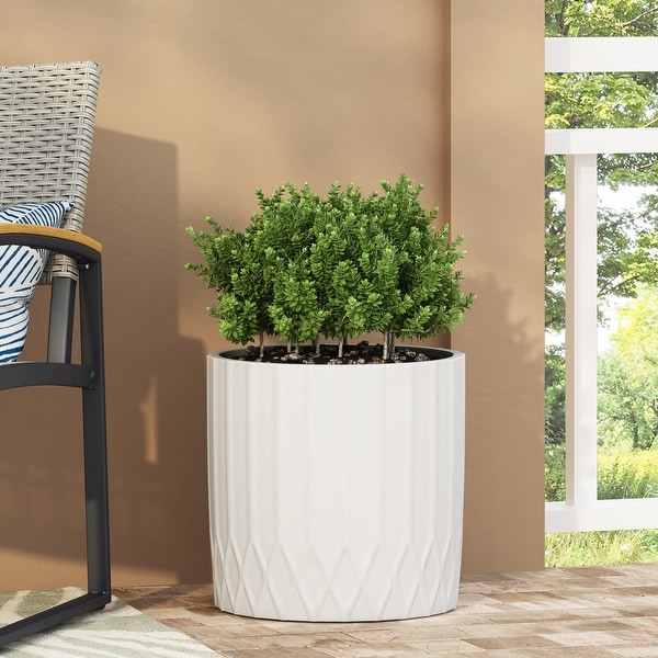 Evans Outdoor Cast Stone Outdoor Planter by Christopher Knight Home