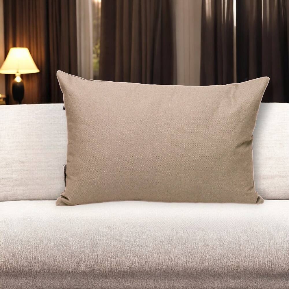 HomeRoots 12" X 18" Gray Cotton Throw Pillow