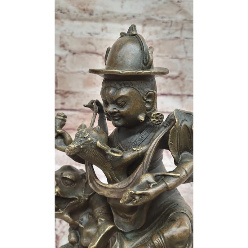 Bronze Vajrayana Deity Statue – Himalayan Protector God Figure Buddhist Art