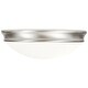 preview thumbnail 2 of 4, Access Lighting Atom 1-light LED Brushed Steel Flush Mount with Opal Glass