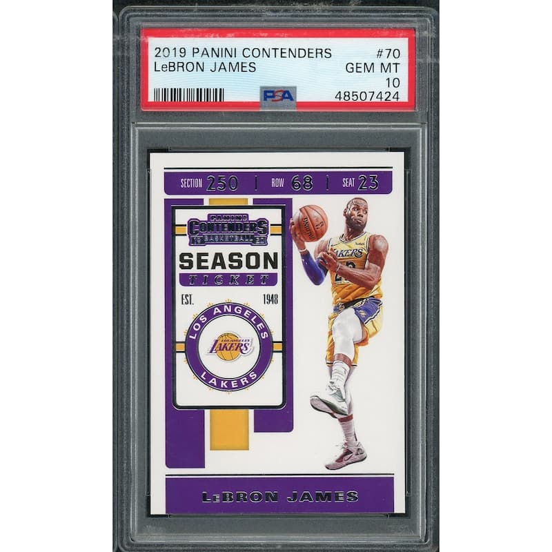 LeBron James 2019 Panini Contenders Basketball Card #70 Graded PSA 10 GEM MINT - 8'6" x 11'6"