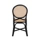 preview thumbnail 5 of 8, Ayana Mid-Century Modern Two-Tone Black and Natural Brown Rattan Dining Chair