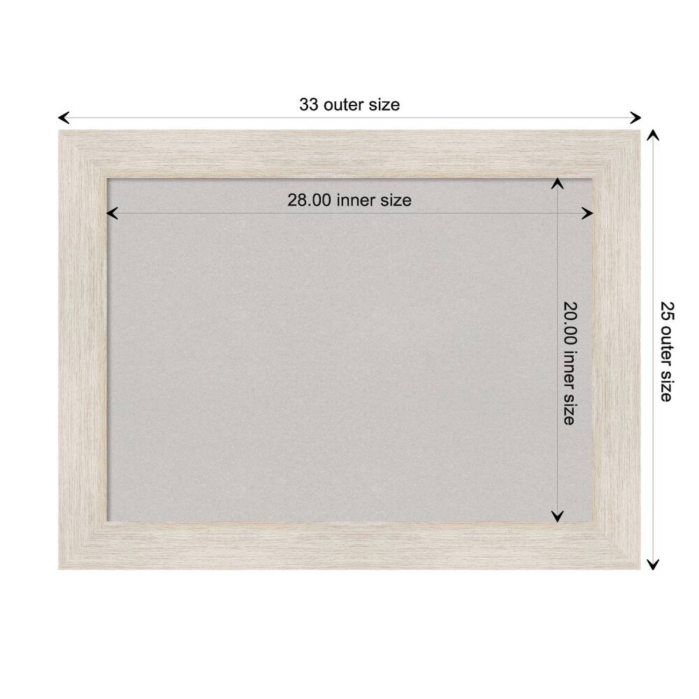Hardwood White Wash Wood Framed Grey Corkboard Bulletin Board