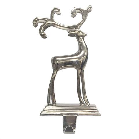 Kurt Adler Silver Reindeer Stocking Hanger - 10"