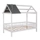 preview thumbnail 7 of 32, Twin Size House Bed, Wood Platform Bed Frame with Fence, Montessori Bed with Wood Slats Support for Kids Teens Girls Boys