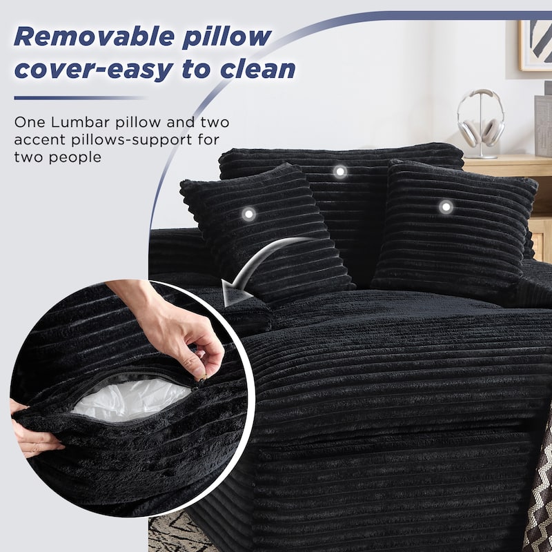 67" Upholstered Chaise Lounge Chair Sleeper Sofa Bed with Pillows, No Assembly Required