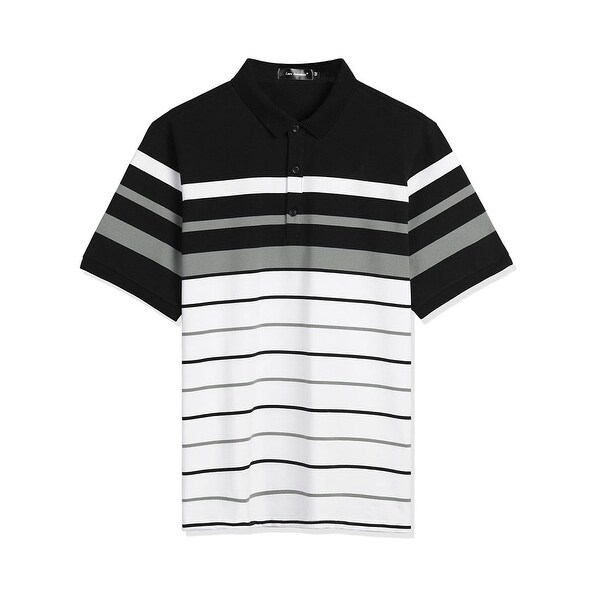mens short sleeve striped polo shirts