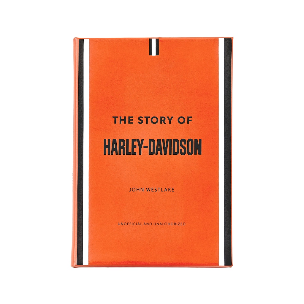 Graphic Image The Story of Harley-Davidson Coffee Table Book, Leather, Orange