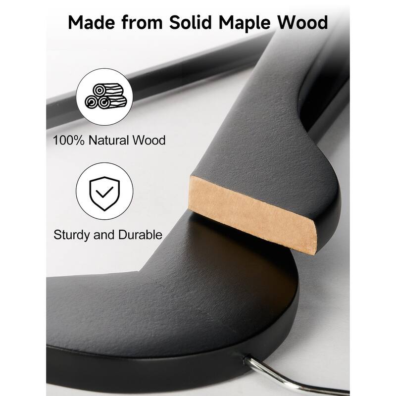 StorageWorks Wooden Clothes Hangers, Hangers for Coats, Shirts, Jackets, Pants, Suits