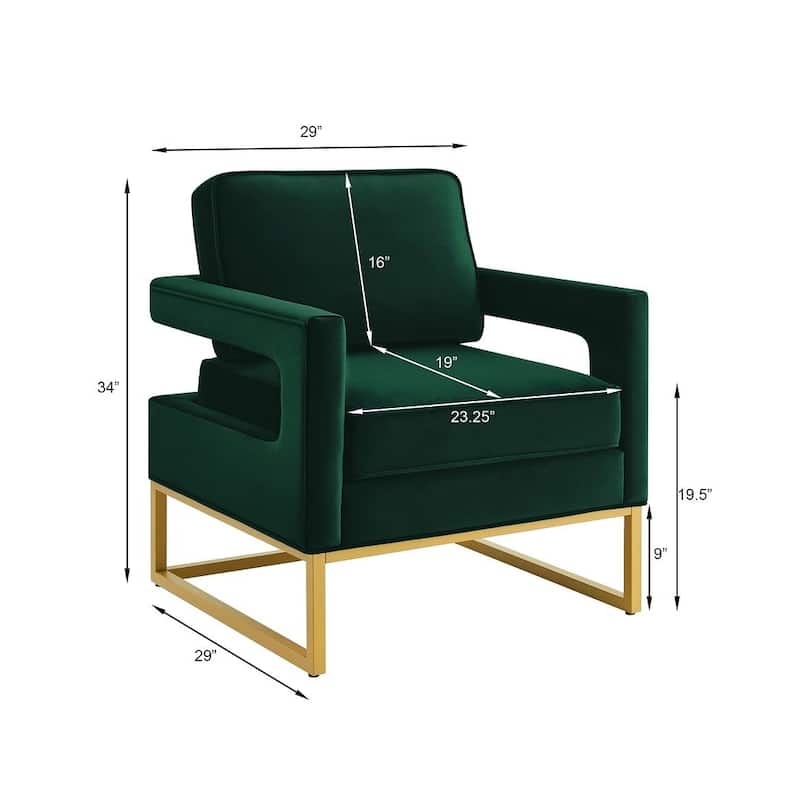 Accent Arm Chair with Gold Base