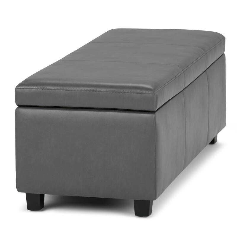 Modern Storage Ottoman Bench for Living Room - Dark Gray