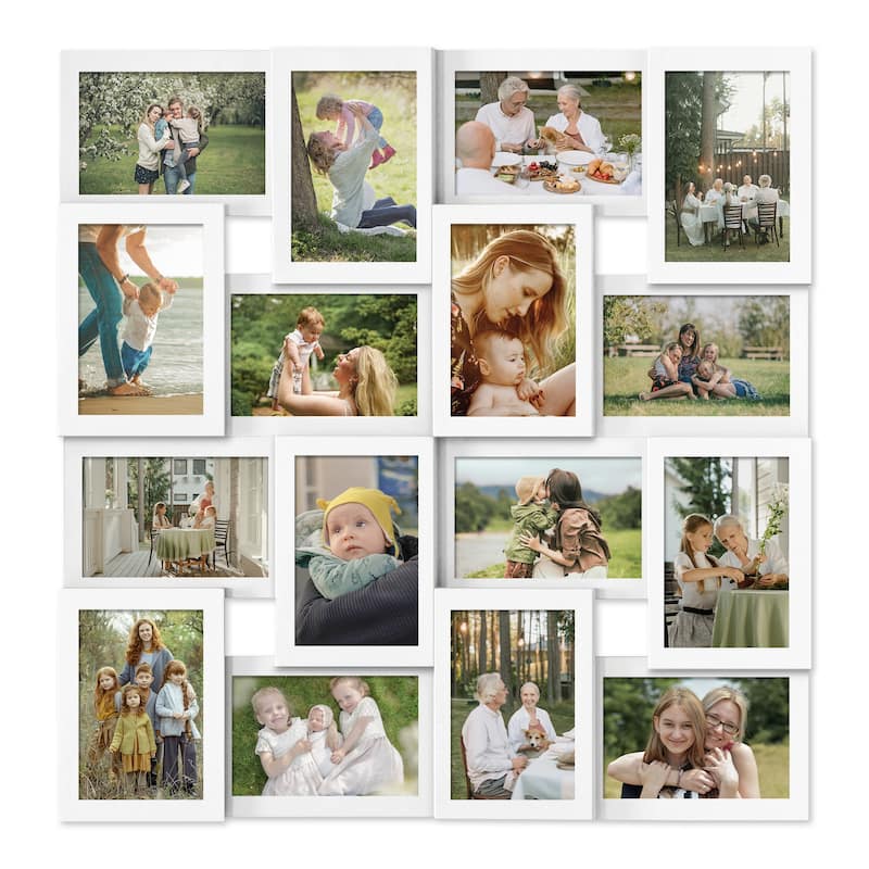 16 Opening Collage Picture Frames Large Photo Frame Collage Wall Hanging for 4x6 Photo