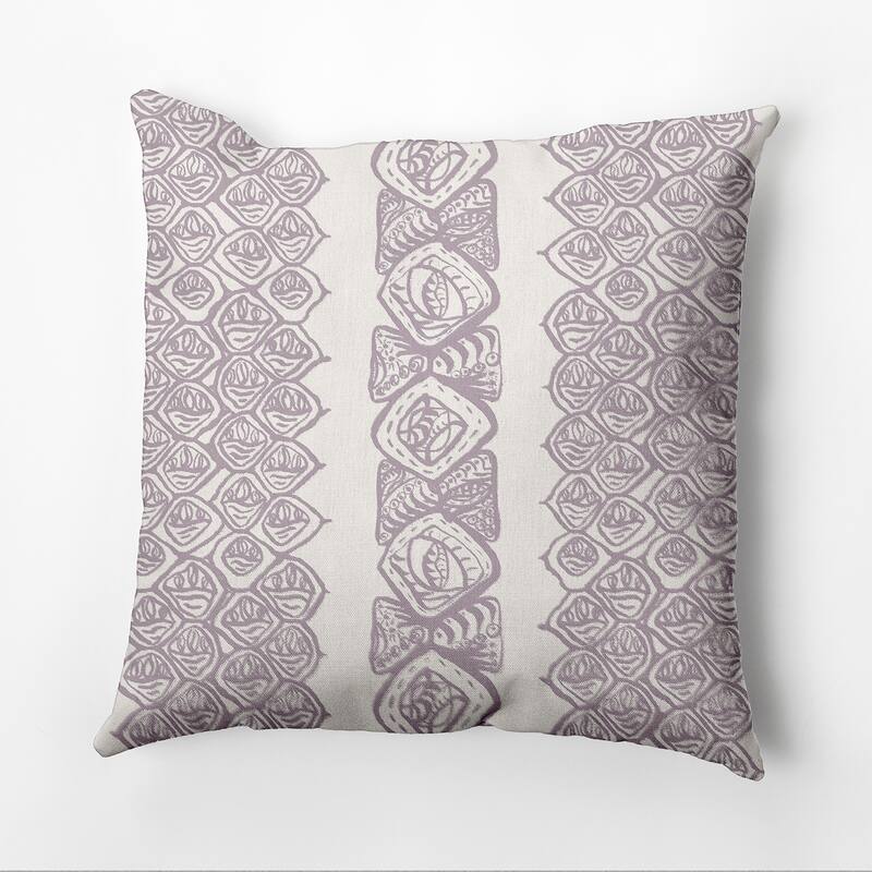 Central Comb Outdoor Pillow - Purple - 18" x 18"