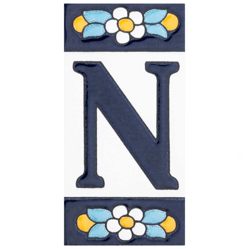 Merola Tile Sevillano Flora Address 2-1/8 in. x 4-3/8 in. Ceramic Wall Tile - N