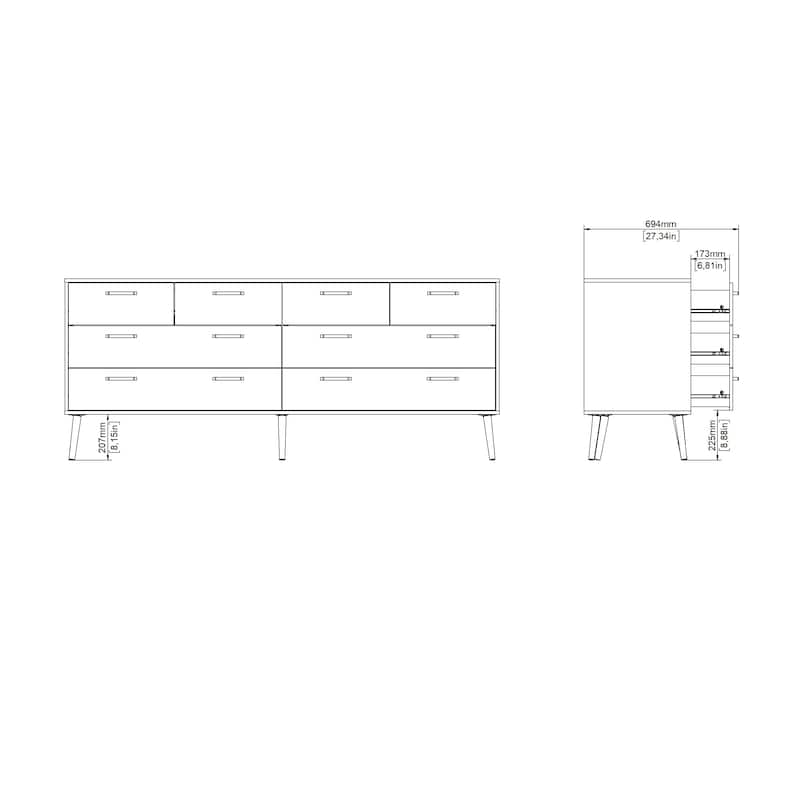 Carson Carrington Kristiansund Tone 8-Drawer Double Dresser, Mocha Oak