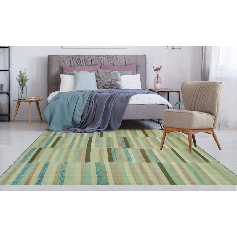 Noori Rug Sun Faded Flatweave Nezha Brown/Ivory Rug - 6'6" x 9'8"