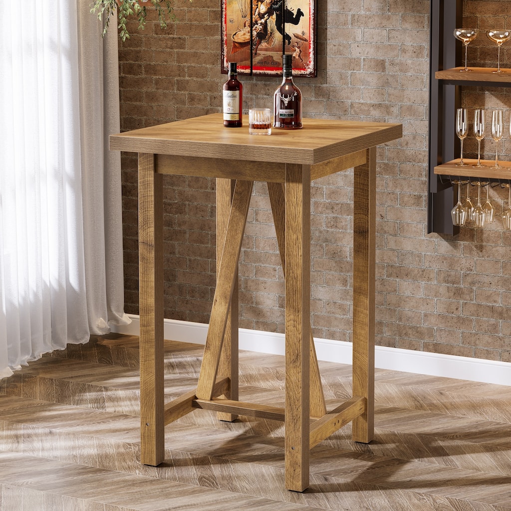 39.4" Small Bar Table Counter Height Pub Table for Cocktail Bistro