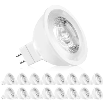 Luxrite MR16 LED Bulb 50W Equivalent, 12V, Dimmable, 500 Lumens, GU5.3 LED Bulb 6.5W, Enclosed Fixture Rated (16 Pack)