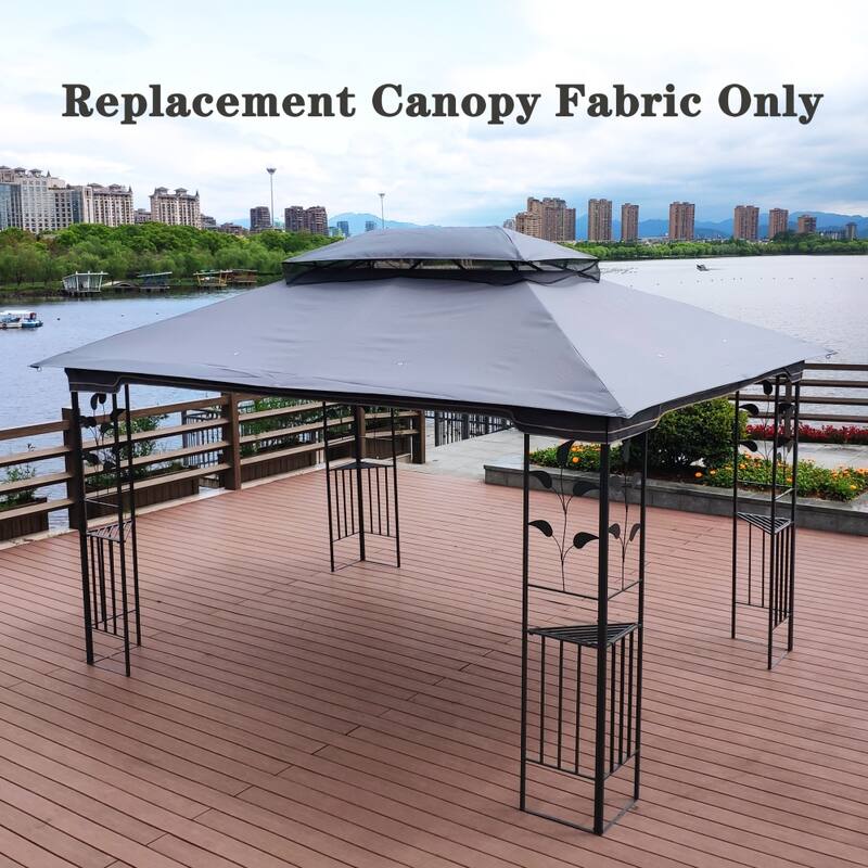 13x10Ft Outdoor Patio Gazebo Replacement Double Canopy Top Cover Only