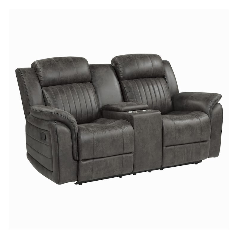 Lonan Double Reclining Loveseat - Brownish Grey