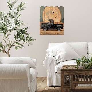 TrendyDecor4U Farmhouse "Harvest Moon" Printed Wall Art on a Wood Fence ...