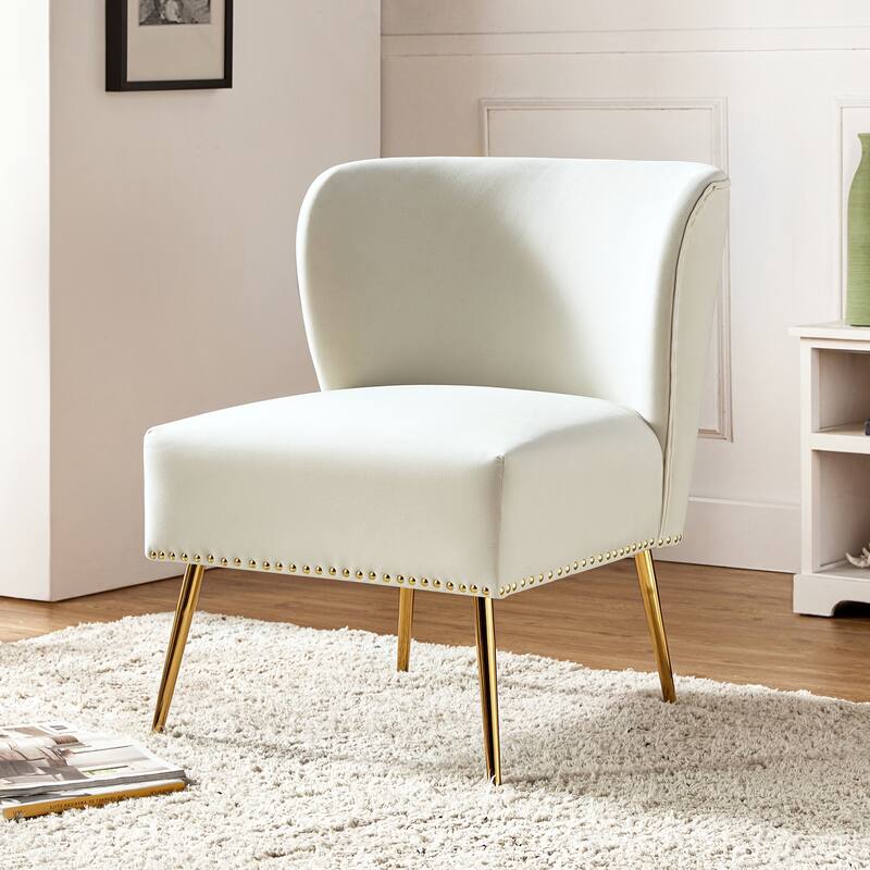 Celtia Modern Velvet Accent Side Chair with Nailhead Trim by HULALA HOME