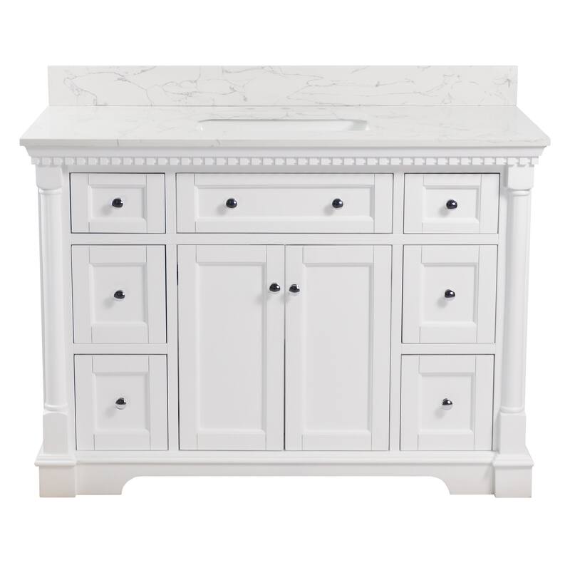 KitchenBathCollection Sydney 48" Bathroom Vanity with Engineered Marble Top