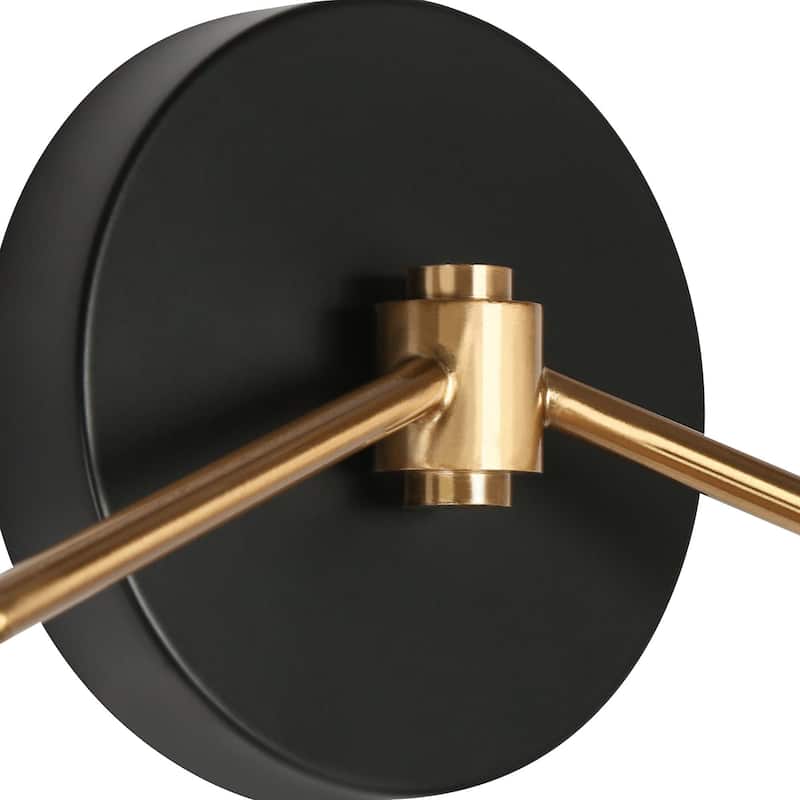 Denan Modern Glam Black Gold 4-Light Bathroom Vanity Lights Bedroom Wall Sconces with Textured Glass