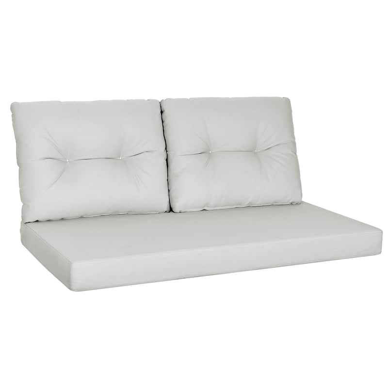WINSOON 46 x 26 Inch Outdoor Loveseat Cushion Set Waterproof and Resistant - Light Grey