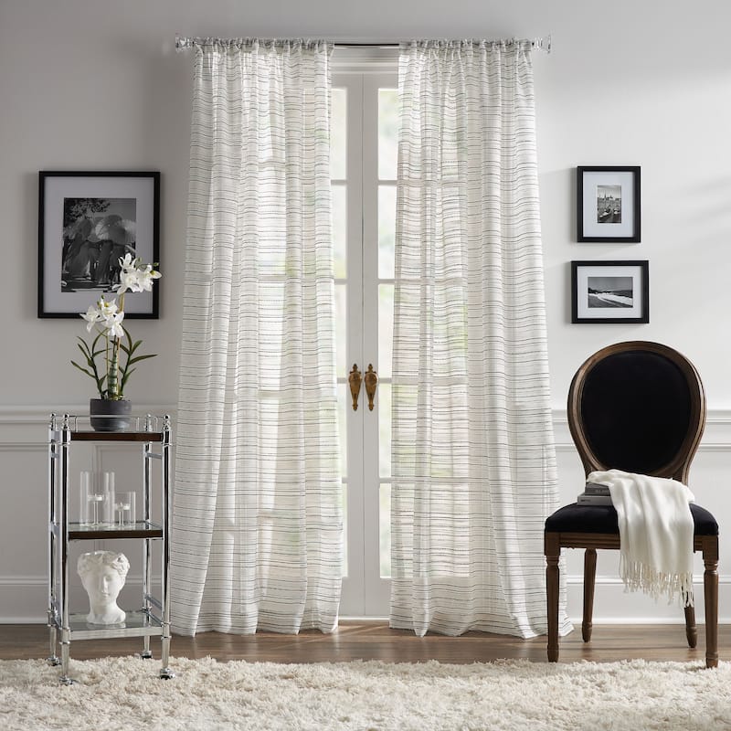 KARL LAGERFELD PARIS Thea Boucle Curtain Panel Pair - 84 Inches